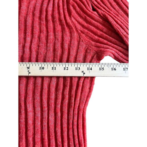 Madewell Womens Harry Sheer Ribbed Red Alpaca Long Sleeve Mockneck Sweater Small - Picture 4 of 14